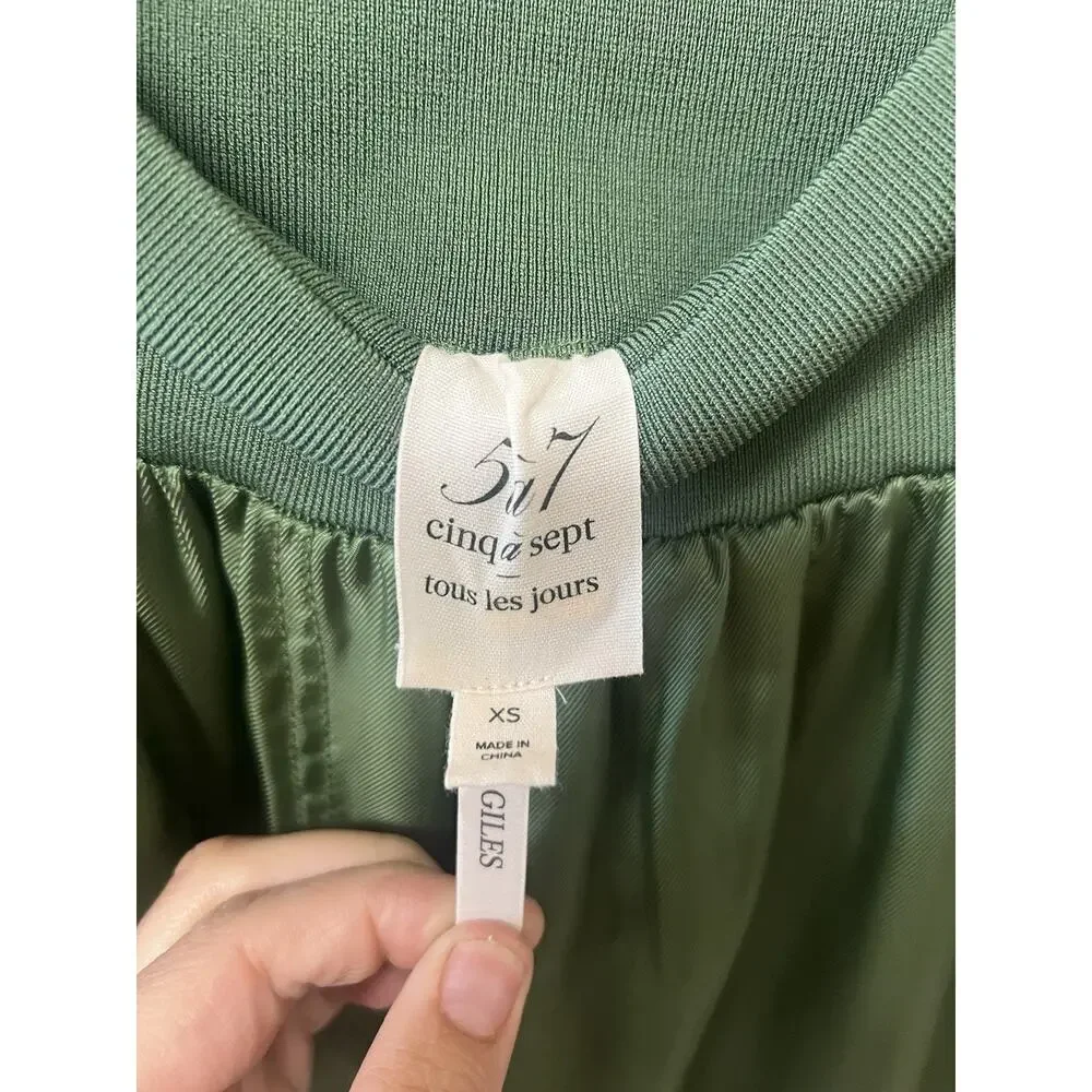 Cinq a Sept 5 A 7 Giles Jogger Cargo Pant Satin Light Green XS New NWOT - Picture 6 of 6
